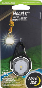 Nite Ize Moonlit Rechargeable Micro Lantern - Portable Mini Lantern for Camping Accessories & Hiking Gear - Features Carabiner Clip with a Weather-Resistant Design
