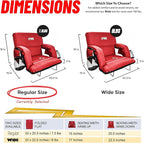 BRAWNTIDE Stadium Seat for Bleachers with Back Support - Wide Padded Reclining Bleacher Seat, Portable Folding Stadium Chair with Armrests, Hooks, Straps, Cup Holders & Pockets for Games & Concerts