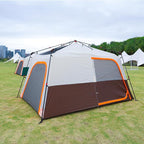 KTT Extra Large Tent 10-12-14 Person(A),Family Cabin Tents,2 Rooms,3 Doors and 3 Windows with Mesh,Straight Wall,Waterproof,Double Layer,Big Tent for Outdoor,Picnic,Camping,Family Gathering