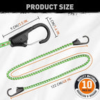 HORUSDY 10-Piece Heavy Duty Bungee Cords with Metal Hooks, 40” Elastic Bungee Straps for Outdoor, Camping, Garage Storage, and Kayaking
