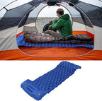 Camping Sleeping Pad Mat, Lightweight Inflatable Mattress, Sturdy 40D Nylon Fabric, TPU Laminate, for Tent Hiking Travel, Foldable Compact, Comfortable 3D Design (Blue)