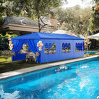 Outdoor Party Tent 10x30 Wedding Blue Tents for Parties, Heavy Duty Canopy Event Gazebo Shelter with 8 Removable Sidewalls Waterproof Party Wedding BBQ Events