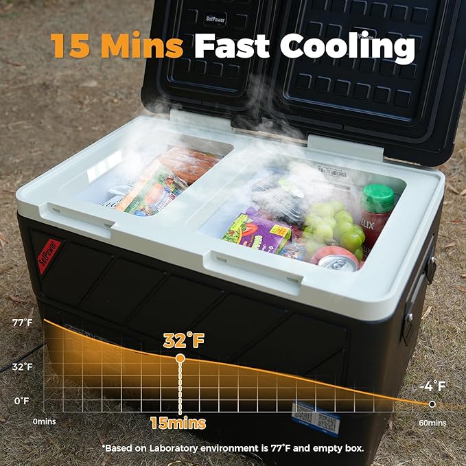 Setpower 12V Refrigerator with APP Control, 59QT Dual Zone Car Fridge Freezer,Electric Coolers for Vehicles AC/DC,Car Refrigerator 12V Portable Fridge for Car,SUV,Truck,RV,Camp,Travel,Road Trip,DT55