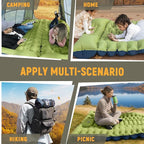 Camping Sleeping Pad, Ultralight Camping Mat with Built-in Foot Pump, Comfortable Sleeping Mat for Backpacking, Car Traveling,Tent,and Hiking