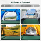 Self Inflating Sleeping Pad with Electric Pump, 3.15" Ultra-Thick Memory Foam Camping Mattress, 4-Season Sleeping Pad with Built-in Pillow for Camping Tent Car Travel