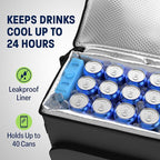 Insulated Backpack Cooler with Foldable Seat - 40 Cans, 24 Hour Cooling, Breathable Straps, Lightweight Leak Proof Liner, Portable Cooler Backpack Bag for Men Women Beach Travel Camping Picnic Hiking