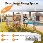 Quictent 10x20 Pop up Canopy with Sidewalls Easy up Canopy Tent Instant Shelter with Windows for Outdoor Event Party