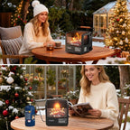 3-in-1 Portable Gas Fire Pit, 5200 BTU Butane Gas Heater and Stove, Real Flame Tabletop Fire Bowl with Safety Protection for Outdoor, Camping, Fishing