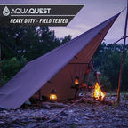 AquaQuest Safari Tarp – Lightweight Waterproof (5,000mm) Seam-Taped Ripstop Rain Fly for Backpacking, Thru-Hiking & Hammock Camping