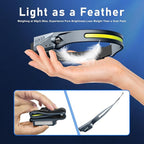 Headlamp Rechargeable LED (2-Pack, Gray) 230° Wide Beam, USB-C Lightweight Head Lamp, Long Runtime, Water-Resistant for Camping, Hiking, Running, Fishing, Repair Work