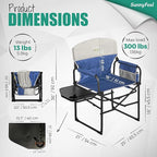 SUNNYFEEL Oversized Camping Directors Chair 2 Pack, Portable Folding Lawn Chairs for Adults Heavy Duty with Side Table,Pocket for Beach, Fishing,Picnic,Concert Outdoor, Foldable Camp Chairs