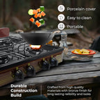 Koblenz Victoria 4-Burner Gas Stove, Portable, Porcelain Cover and Four 16,000 BTU Burners, Bronze Stove For Propane Gas, 20.8" x 24.6" x 5.12", Perfect for Outdoors and Camping, PFK 400A