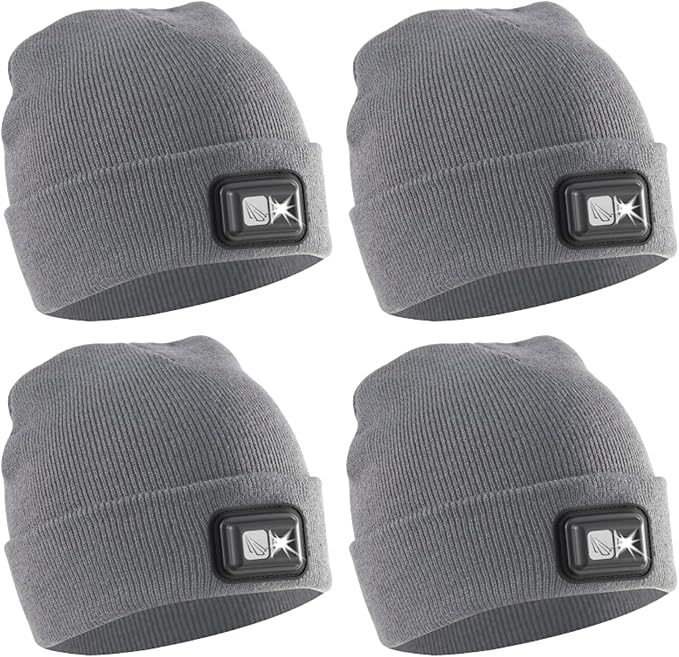 POWERCAP LED Hat Light 150 Lumens Rechargeable Fleece Beanie with Bright Built-in Headlamp Waterproof LED Warm One Size Cap