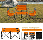 CAMPHILL Camping Chair Set of 3, Outdoor Folding Camping Chairs for Heavy People with Cup Holder & Carry Bag,Collapsible Chair Include One Sofa Chair and Two Single Chair,Support up to 500lbs