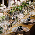 25 Pcs Acrylic Double Sided Table Numbers 1-25, Tent Style Table Tents for Restaurant Wedding Party Banquets Reception Events, Black, 2.48 x 2.17 Inches