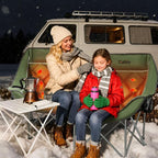 Heated Oversized Camping Chair for Adults Portable Folding Padded Chair with 3 Heat Levels Cup Holder Side Pocket and Carry Bag for Camping Outdoor Sports Picnic Lawn Supports up to 450lbs