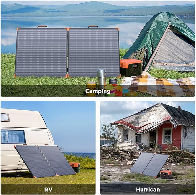180W Portable Solar Panel N-Type 16BB,25% High Efficiency Foldable Solar Charger for Jackery 1000V2/Ecoflow Delta/Bluetti/Anker Solix,12.3 LBS IP68 Waterproof for RV Camping Off-Grid