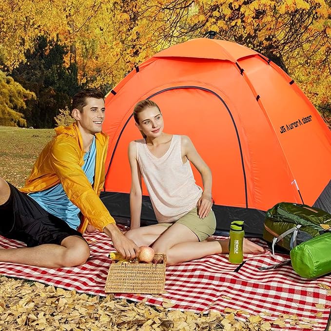 Camping Tent 2/4 Person Tents for Camping Waterproof Windproof Tents for Camping Hiking Backpacking Traveling 2/3/4 Family People Tents for Camping Portable Tent with Carry Bag