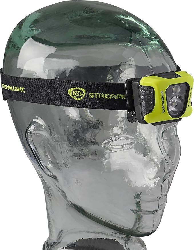 Streamlight 61436 Enduro Pro 200-Lumen USB Rechargeable LED Headlamp with Elastic Head Strap, Rubber Hard Hat Strap, 3M Dual Lock Fasteners, and USB Cable, Yellow
