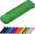 TECEUM Rope – 150 Feet x 1/4 Inch (7mm) – Green – Strong All-Purpose Utility Rope – Camping, Crafting, Flag Pole, Indoor & Outdoor – Polypropylene Nylon Poly Lightweight Diamond Braided Cord