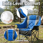 Oversized Camping Chair for Adults - Heavy Duty 400 lbs Padded Folding Chair with Wine Glass Holder, 2 Cup Holders & Side Pockets, Portable Carry Bag for RV, Tailgating, Lawn