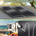 100W Flexible Solar Panel, Bendable 12V Monocrystalline Ultra-Flexible Bendable Mono Off-Grid Charger for Marine RV Cabin Van Car Boat Curve Surfaces