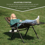 TIMBER RIDGE Aluminum Zero Gravity Chairs, Folding Recliner Chair Padded with Cup Holder and Headrest, Adjustable Lounge Reclining Chair for Outdoor Camping Lawn Patio Indoor, Supports 350lbs, Brown