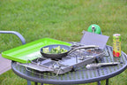 Flame King VT-101 2-Burner Portable Camping Stove Grill, Great for Outdoor Cooking, Backpacking, Compatible with 1LB Propane Gas Bottle