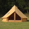 Cotton Canvas Bell Tent with Stove Jack, Roomy Yurt for Family Glamping Camping, 4 Season Tent with Zipped Removable Floor