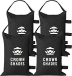 CROWN SHADES Sand Bags for Canopy Legs (150 LBS) Sandbags for Weight, Canopy Weights, Pop Up Tent Weights Bags, Black (Unfilled)