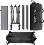 GARLLEN Folding Camping Table, 2-Height Adjustable Portable Picnic Table with Roll-up Tabletop, Lightweight Aluminum Outdoor Table with Storage Net & Carrying Bag for Camping, Picnic, BBQ