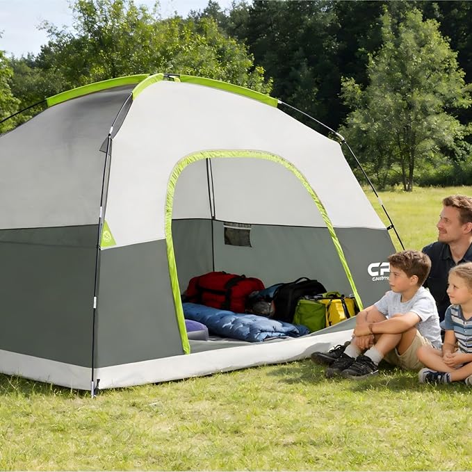 Tents for Camping 6 Person Tent Waterproof Windproof Double Layer Family Camping Tent, Easy Setup Dome Tent with Large Mesh Windows & Wider Door for Outdoor Camping & Hiking