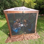 CLAM Pop Up Screen Tent, Outdoor Camping Gazebo Canopy, Traveler, 6' x 6', Brown