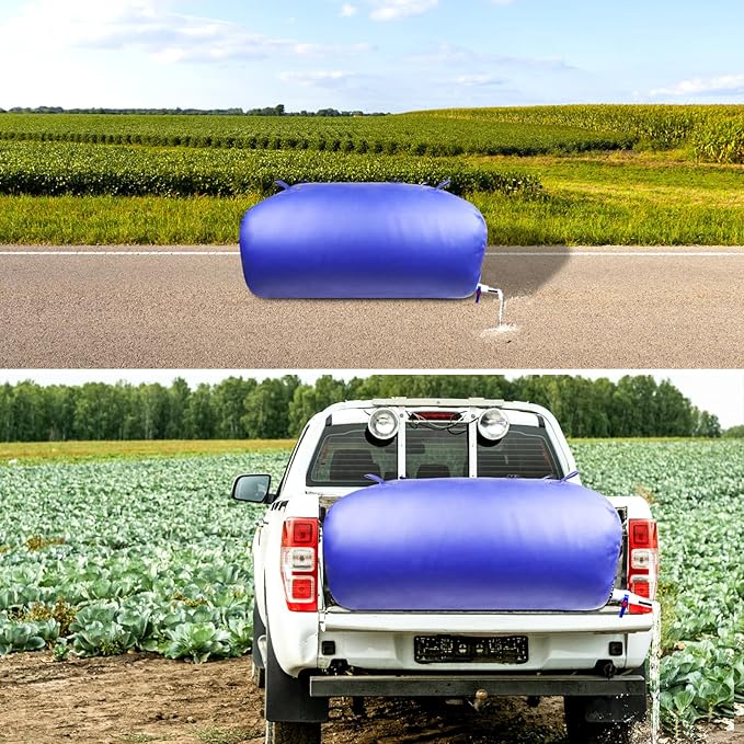 Water Storage Bladder Portable Heavy-Duty - 87.2Gal/330L with Stainless Steel Fittings, Leak-Proof & Durable – Portable Tank for Emergency, Farming, Irrigation Use