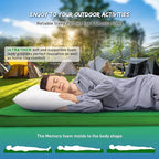 Buheco Sleeping Pad for Camping, Self-Inflating 9.5 R Value 3" Ultra-Thick Memory Foam Comfort Plus Camping Mats for Backpacking Travelling & Hiking Portable Air Mattress for 4-Season Green