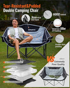 KingCamp Double Camping Chair Folding Camping Table, Aluminum Roll-Up Camp Table