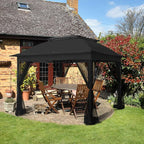 COOS BAY 11x11 Pop Up Gazebo with Mesh Netting, Instant Outdoor Canopy Tent, Water Resistant Shelter with UPF 50+ UV Protection, 121 Sq Ft Coverage, Black