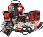 Survival First Aid Kit with Israeli Bandage, Chest Seal, Tourniquet, Splint, Tactical Military Combat Molle IFAK for Wound Care, Bleeding Control, Trauma Hemorrhage and More (Red)