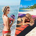 Beach Blanket Waterproof Sandproof Beach Mat 79" X 83"/10'x9'for 2-8 Adults Quick Drying Outdoor Picnic Mat Beach Accessories for Travel, Camping, Hiking