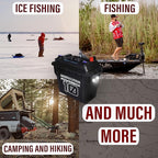 Dakota Lithium - Power Box with 12V 10Ah LiFePO4 Battery Included - 11 Year USA Warranty 2000+ Deep Cycle Battery Box with DC and USB Ports - Water/Shock Resistant - Camping, Off Grid, Marine, Kayak