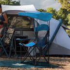 LET'S CAMP Camp Chair with Shade Canopy Folding Camping Chair with Cup Holder and Carry Bag for Outdoor Camping Hiking Beach, Heavy Duty 350 LBS