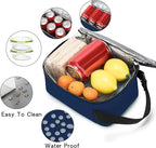 BEIMILY Mini Insulated Lunch Bag for Women Men,Portable Refrigerated Lunch Box,Soft Insulated Tote Cooler Bag for Work Camping Hiking Picnic with Comfort Handle and Removable Hand Strap,Dark Blue