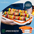BBQ Prep Tub 8L - Multifunctional Collapsible Camping Cutting Board with Upgraded Locking Lid, Meat Storage Container for Meal Prep, Dish Basin Bowl Perfect for Grilling Outdoor (Large)
