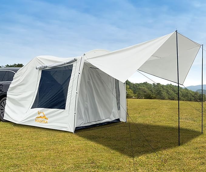 Car Tent for Camping 4-6 Person Universal SUV Van Tailgate Waterproof UPF 50 + Include Seperate Screen Tent