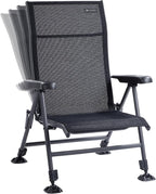 X Strike Folding Camping Chair Support 350 LBS, Outdoor Fishing Chair for Adults Breathable Mesh with Adjustable High Back Support and Leg, Aluminum Frame for Fishing, Camp, Lawn, Patio.