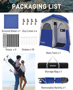 KingCamp Shower Tent, Portable Privacy Tent Outdoor Camping 1/2 Room Toilet Tents with Shower Bag & Dressing Room for Beach, Camping & Hiking