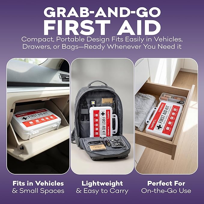 OSHA Compliant First Aid Kit - 10 Person, Type III, ANSI Class A, 111 Pieces for Business, Office, Home, Truck, Car & Construction Site - Wall Mountable | ProHeal
