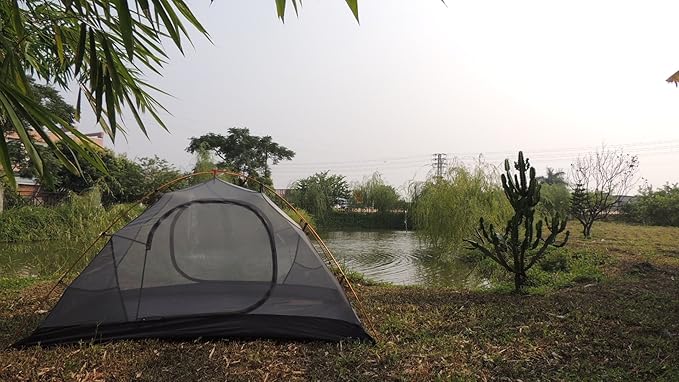 ELLEN Camping Tent Outdoor Travelite Backpacking Family Tent Instant Portable Shelter Easy Set-Up (Green-2 Person Tent)