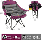 Northroad Oversized XL Padded Camping Chair w/Cell Phone Holder, Large Camp Lounge Chair, Foldable Lawn Chair w/Cup Holder,Carry Bag for Outdoor Hiking, Beach, Picnics, Heavy-Duty 400-lbs Capacity