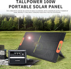 100W Solar Panel, High Efficiency Portable Solar Charger with Kickstand, MC4 Output,3-in-1 DC Connector, IP65 Waterproof for Portable Power Stations,Outdoor Camping, RV, Van, Emergency